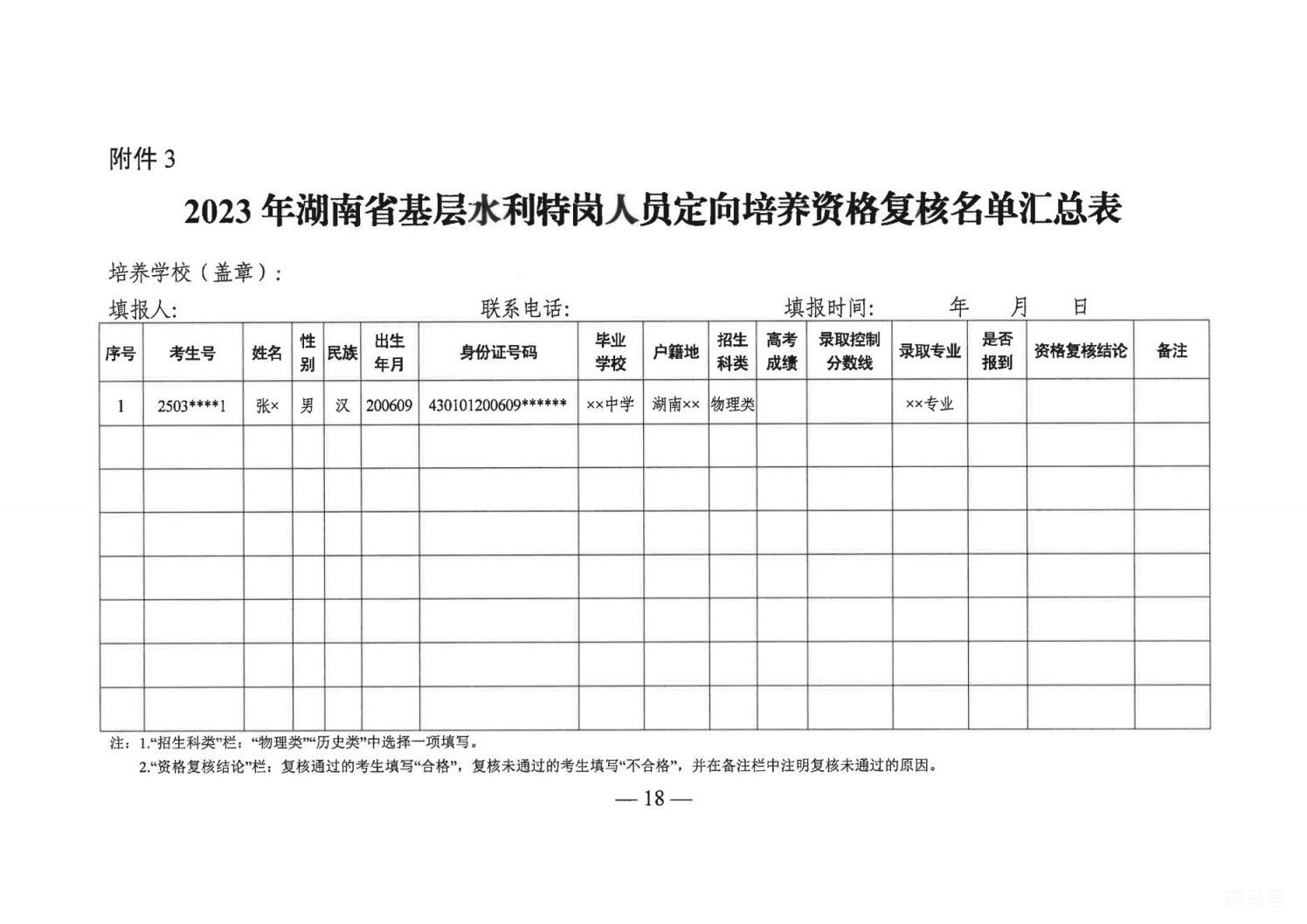 2023年湖南基层水利特岗人员定向培养招录安排（附详情）(图9)