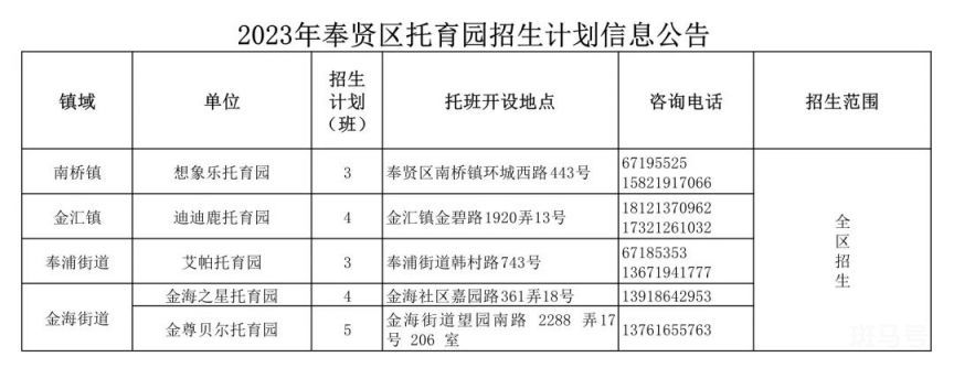 2023年奉贤区幼儿园托班招生报名指南（附详情）(图4)