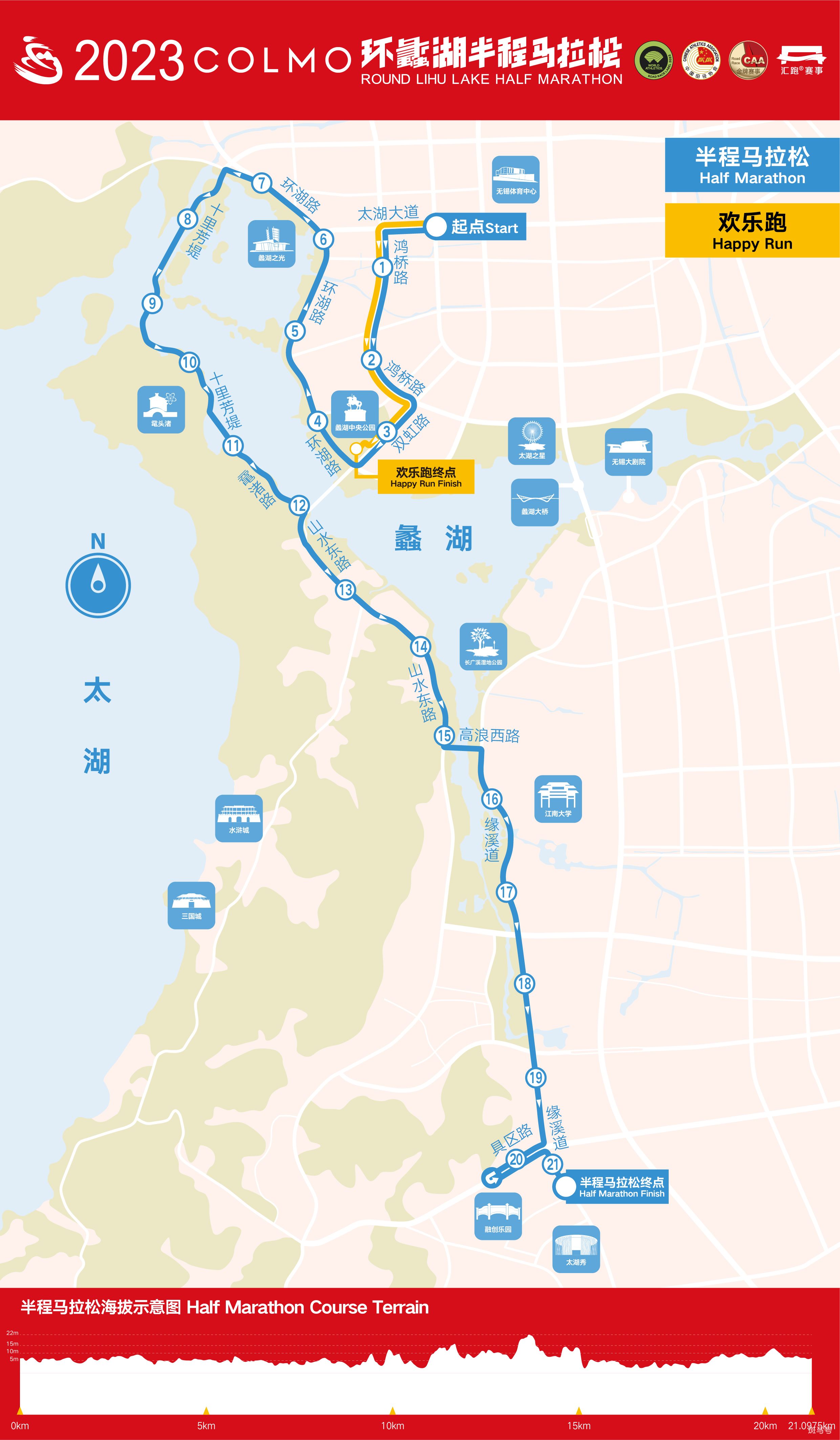 2023年环蠡湖半程马拉松赛事规则（附路线以及报名）(图1)